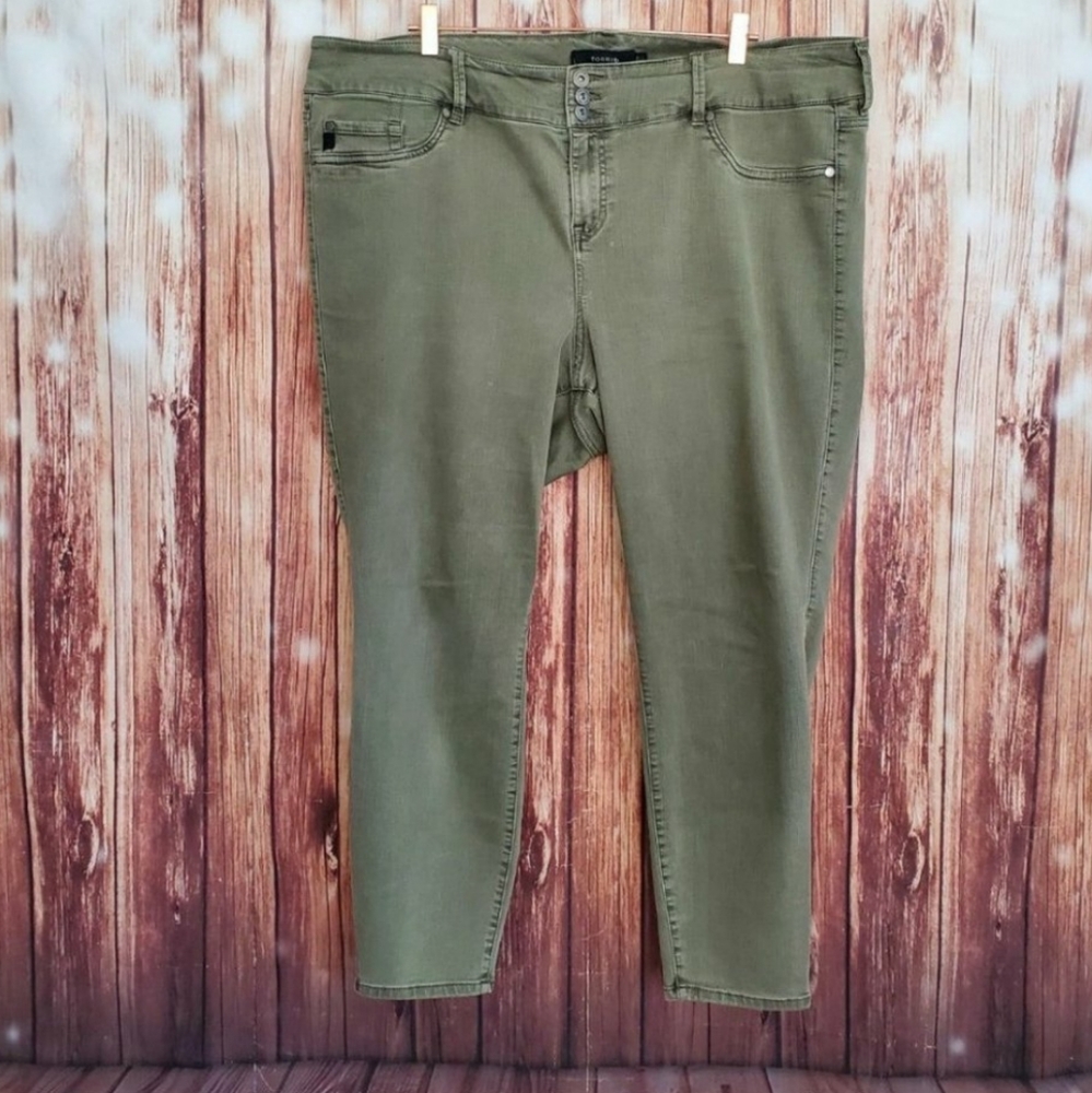 Torrid Green Jeans 26R Skinny